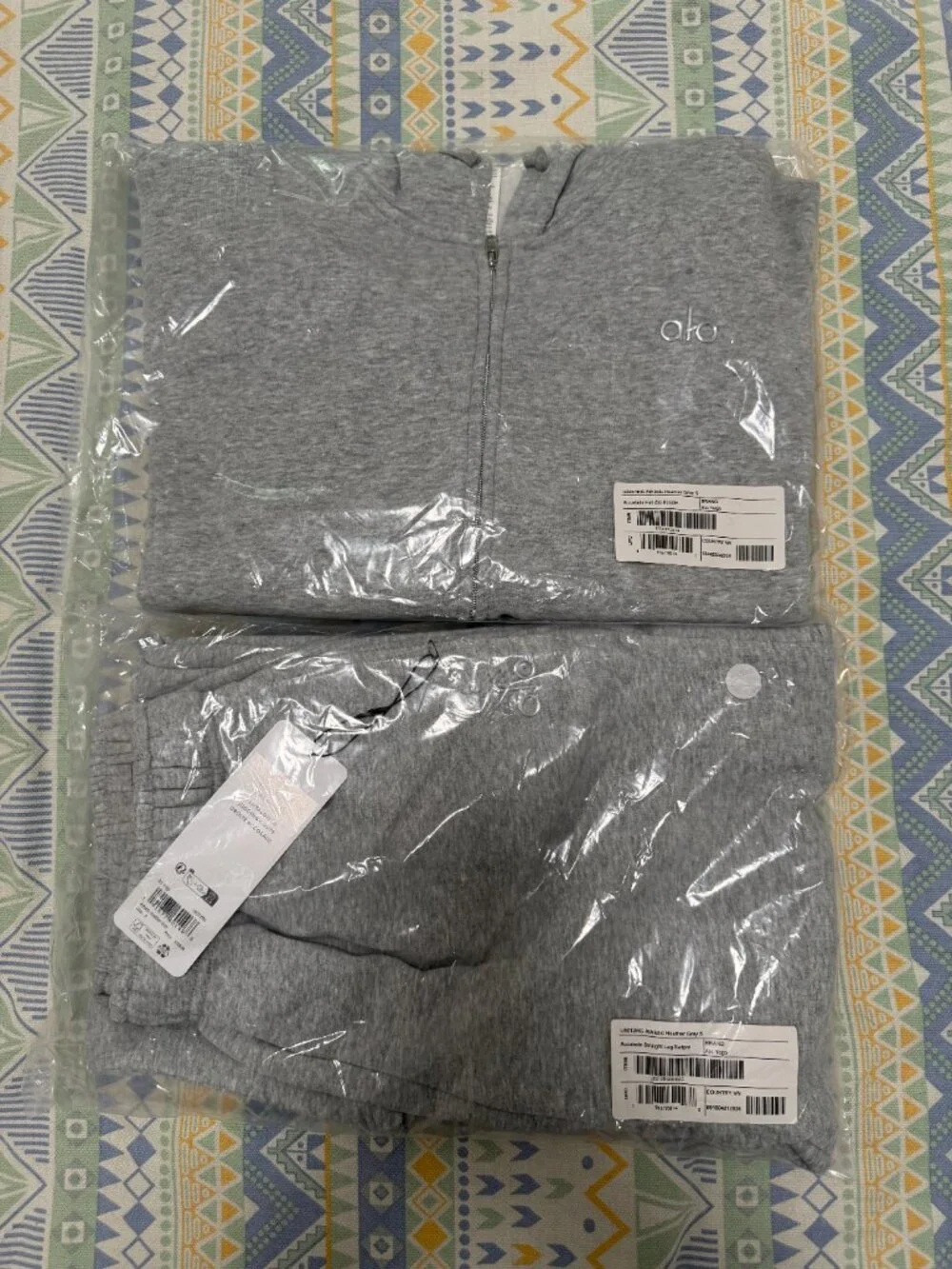 Alo Yoga Accolade Full Zip Hoodie And Straight Leg Sweatpant Set Size S
